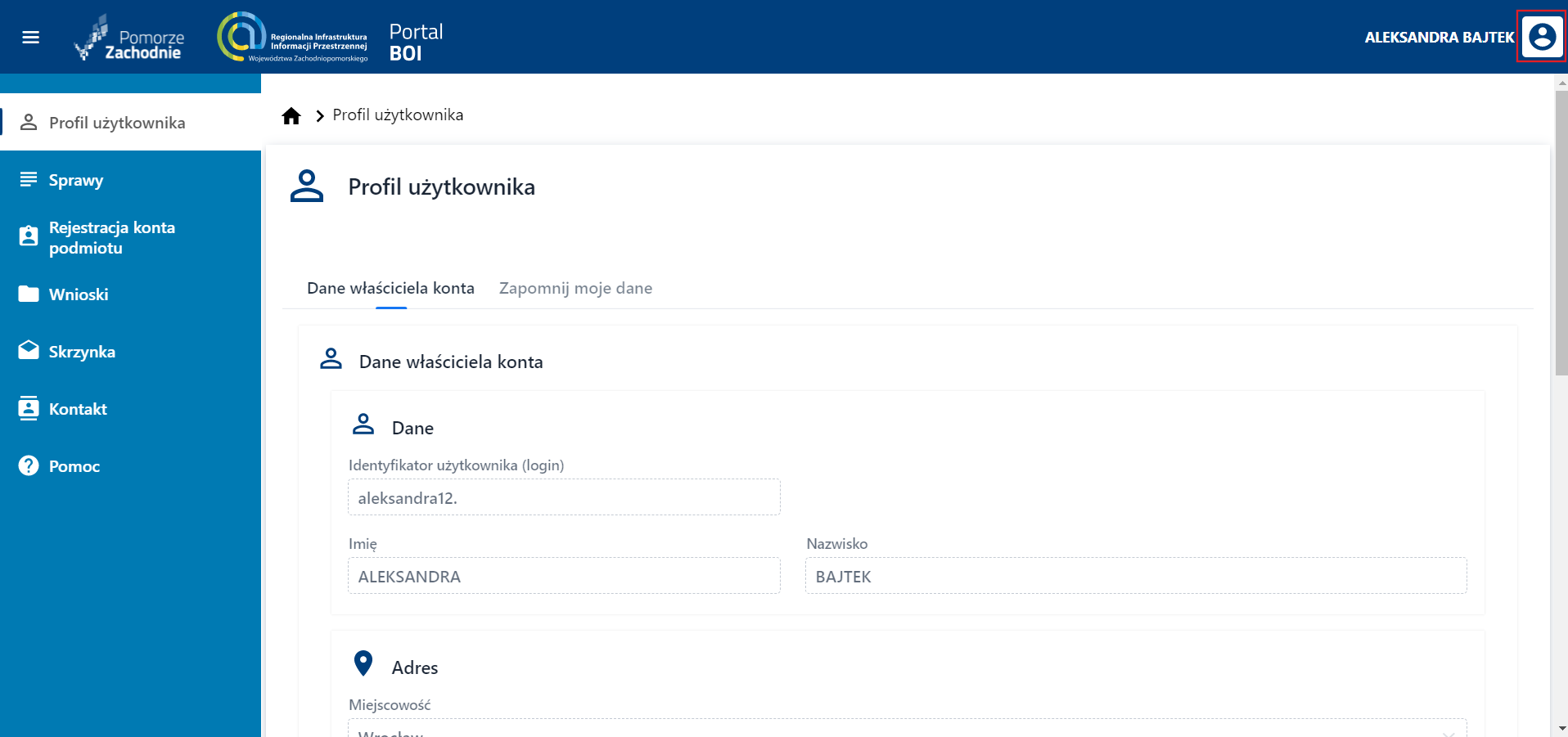 Wylogowanie z Systemu – krok 1