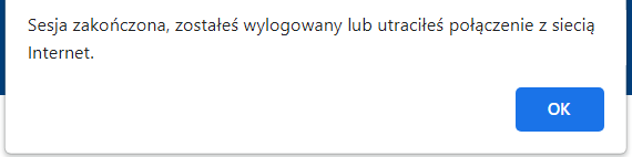 Wylogowanie z Systemu – powiadomienie o zakończonej sesji