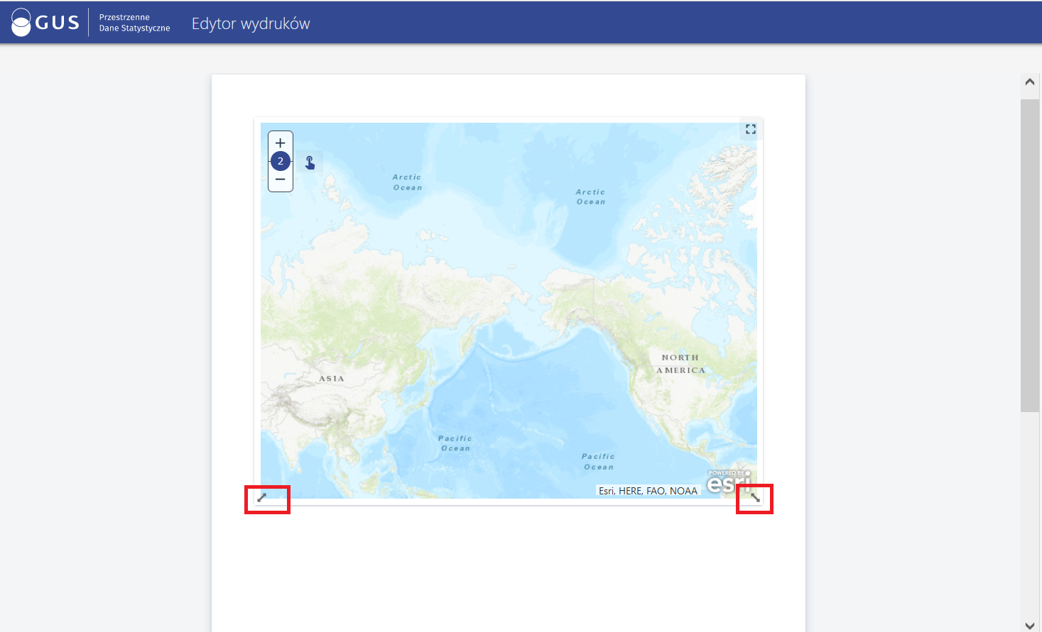 Drukuj – ustawienie wielkość okna mapowego dla wydruku